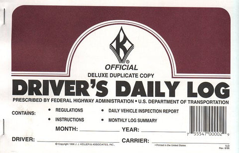 Item 10195 DRIVER'S DAILY LOG BOOK