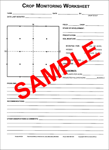 Item 10274SP 6-25/SET CROP MONITORING 2-PART