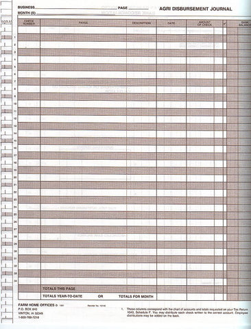 Item 10140 24 DISBURSEMENT JOURNALS 24' X 11'