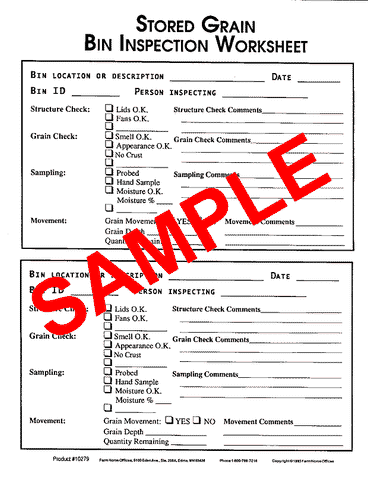 Item 10279SP 6 STORED GRAIN BIN INSPECTION PADS