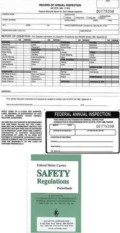 Item 10194 4 VEHICLE INSPECTION REPORTS,4 LABELS