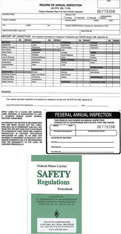 Item 10194   4 VEHICLE INSPECTION REPORTS,4 LABELS